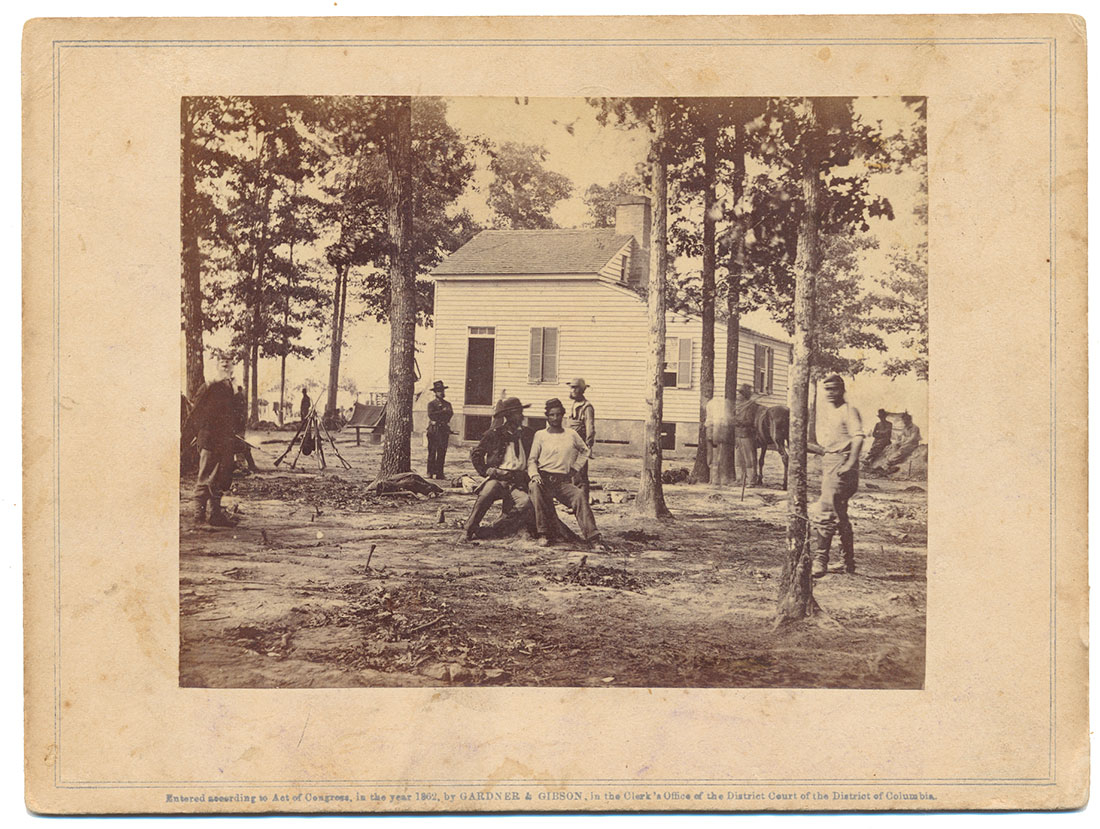 SMALL ALBUMEN PRINT OF QUARLES HOUSE, NEAR FAIR OAKS STATION - BRADY'S ALBUM GALLERY
