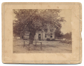 SMALL ALBUMEN PRINT OF FRAME HOUSE ON FAIR OAKS BATTLEFIELD - BRADY'S ALBUM GALLERY