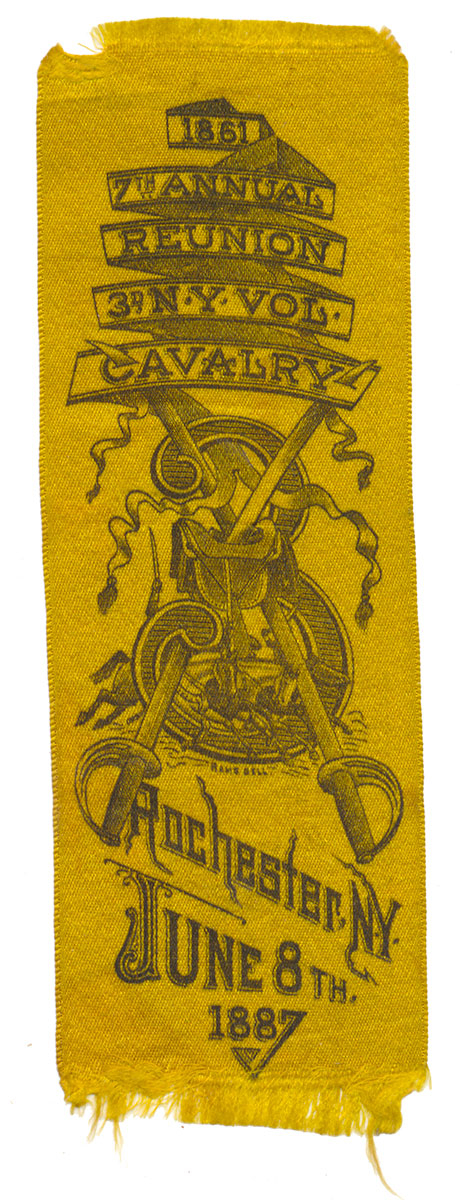 3rd NY CAVALRY REUNION RIBBON – ROCHESTER, 1887