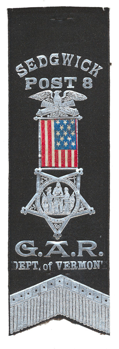 SEDGWICK POST 8 GAR MOUNRING RIBBON (VERMONT)