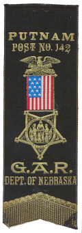 PUTNAM POST NO. 142 GAR MOURIBG RIBBON (NEBRASKA)