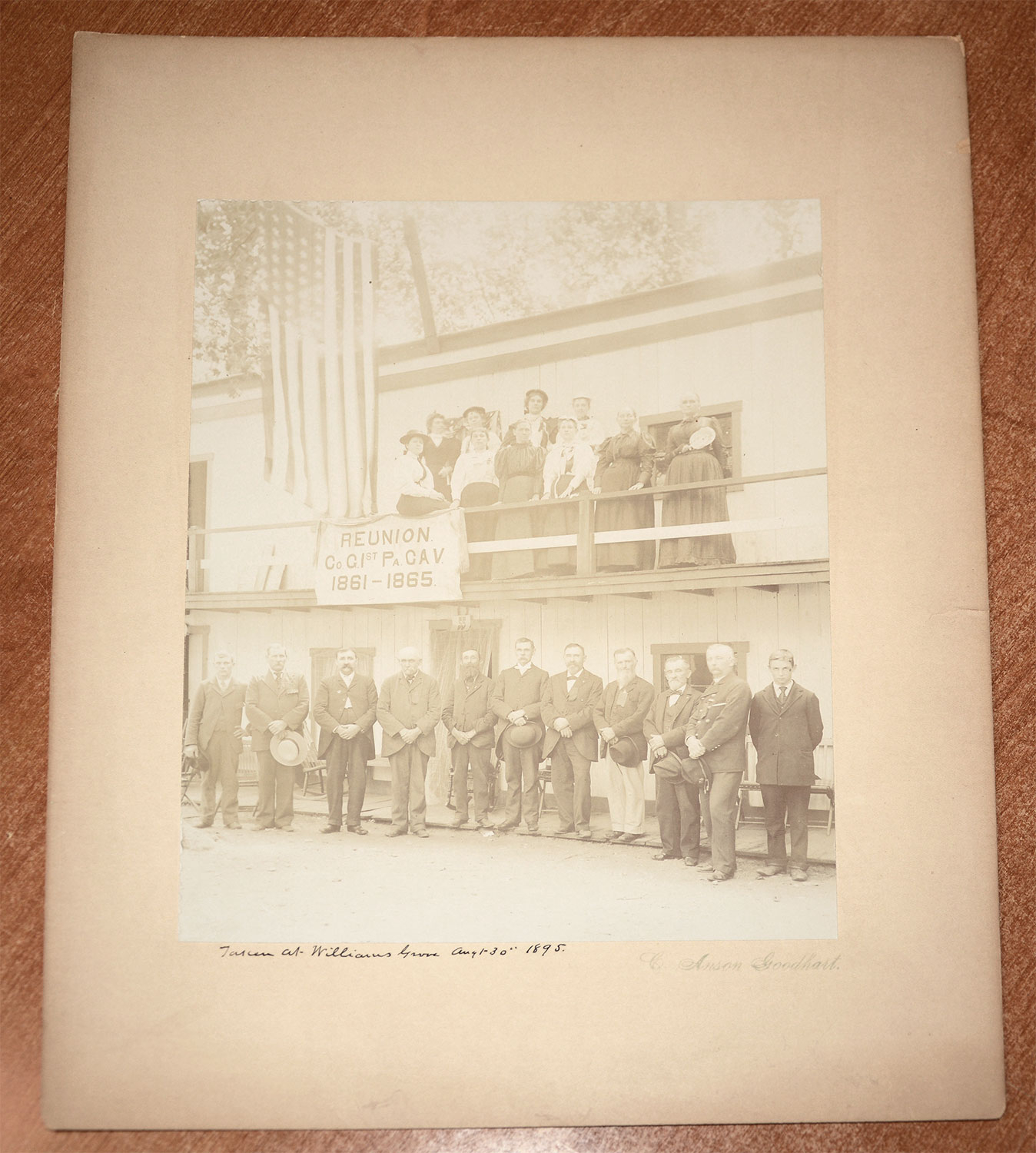 ALBUMEN PHOTO – CO. G, 1ST PENNSYLVANIA CAVALRY REUNION, 1895