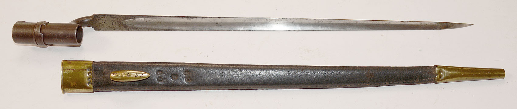 BRITISH REGIMENTALLY MARKED BAYONET AND SCABBARD