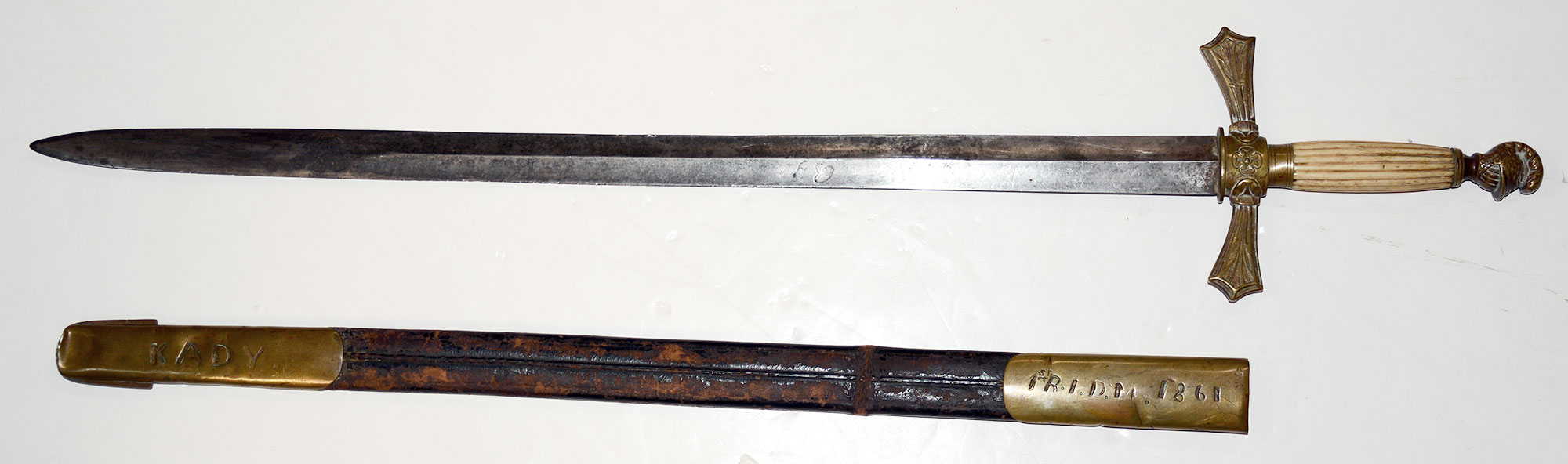 KADY BROWNELL’S SWORD! “THE HEROINE OF NEWBERN . . . THE COLORS SHE CARRIED SHE STILL KEEPS . . . AND THE SERGEANT SWORD WITH HER NAME CUT ON THE SCABBARD . . .” 
