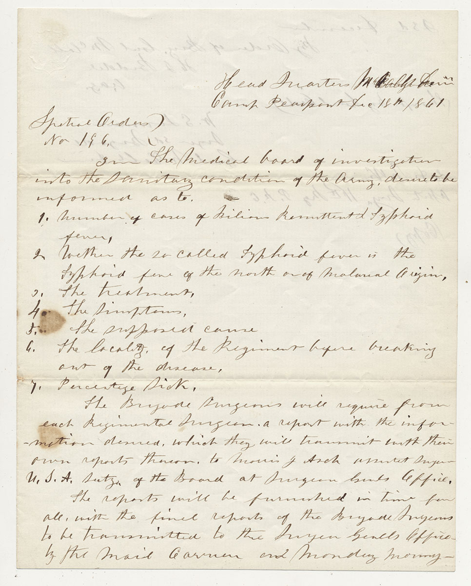 McCALL’S PENNSYLVANIA RESERVE CORPS DIVISION—SPECIAL MEDICAL ORDER [TYPHOID FEVER] NO. 196