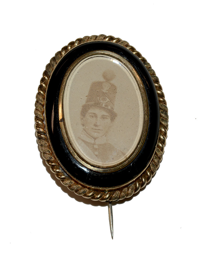 BEAUTIFUL MOURNING BROACH, LUTHER LADD, 6TH MASS. – KIA IN BALTIMORE RIOTS