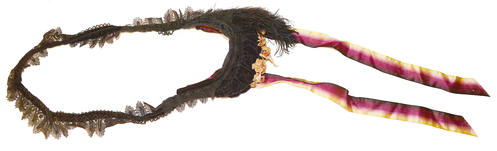 CIRCA 1870-1880 WOMAN’S BLACK VELVET FANCHON