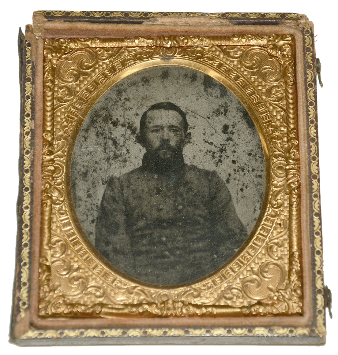 SIXTH PLATE TINTYPE OF A CONFEDERATE OFFICER