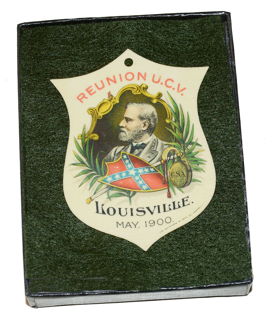 UCV REUNION CELLULOID PIN – LOUISVILLE, 1900