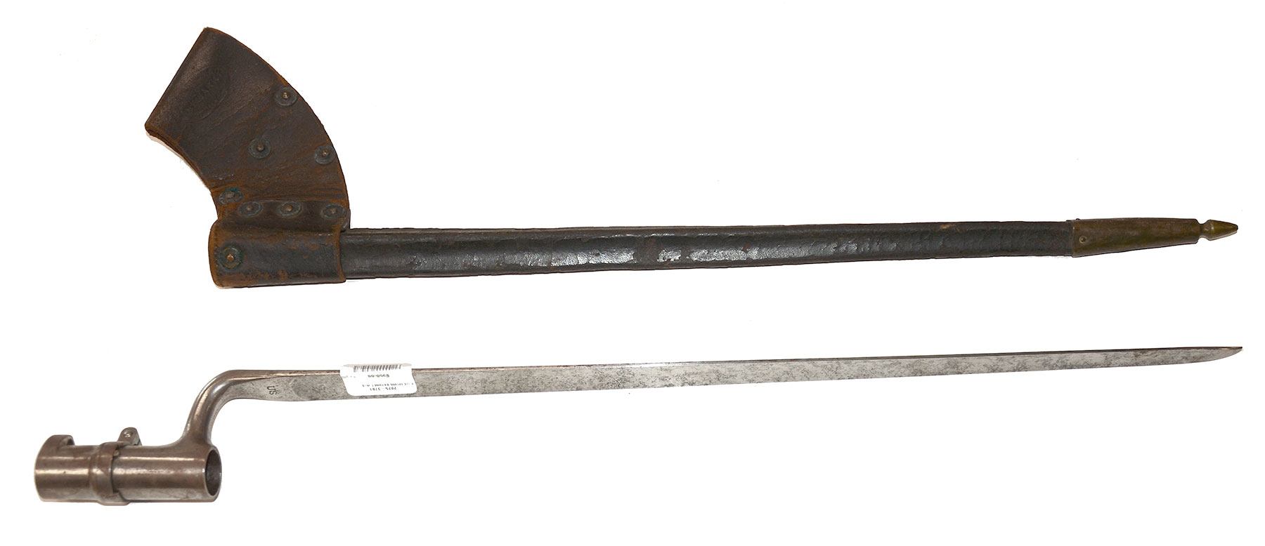 US CIVIL WAR BAYONET AND SCABBARD, CONTRACTOR MARKED 