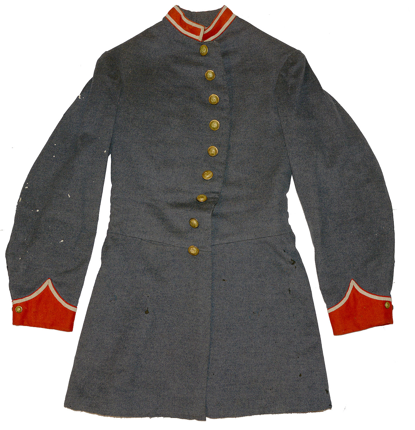 1861-1862 UNIFORM COAT OF JOHN H. STALLMANN, CO. H 22 NYNG- “UNION GRAYS,” AKA “STRAWBERRY GRAYS” – 1862 SERVICE AT BALTIMORE AND HARPERS FERRY 