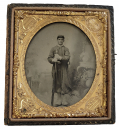 1/6 PLATE TINTYPE PHOTO OF YOUNG ZOUAVE