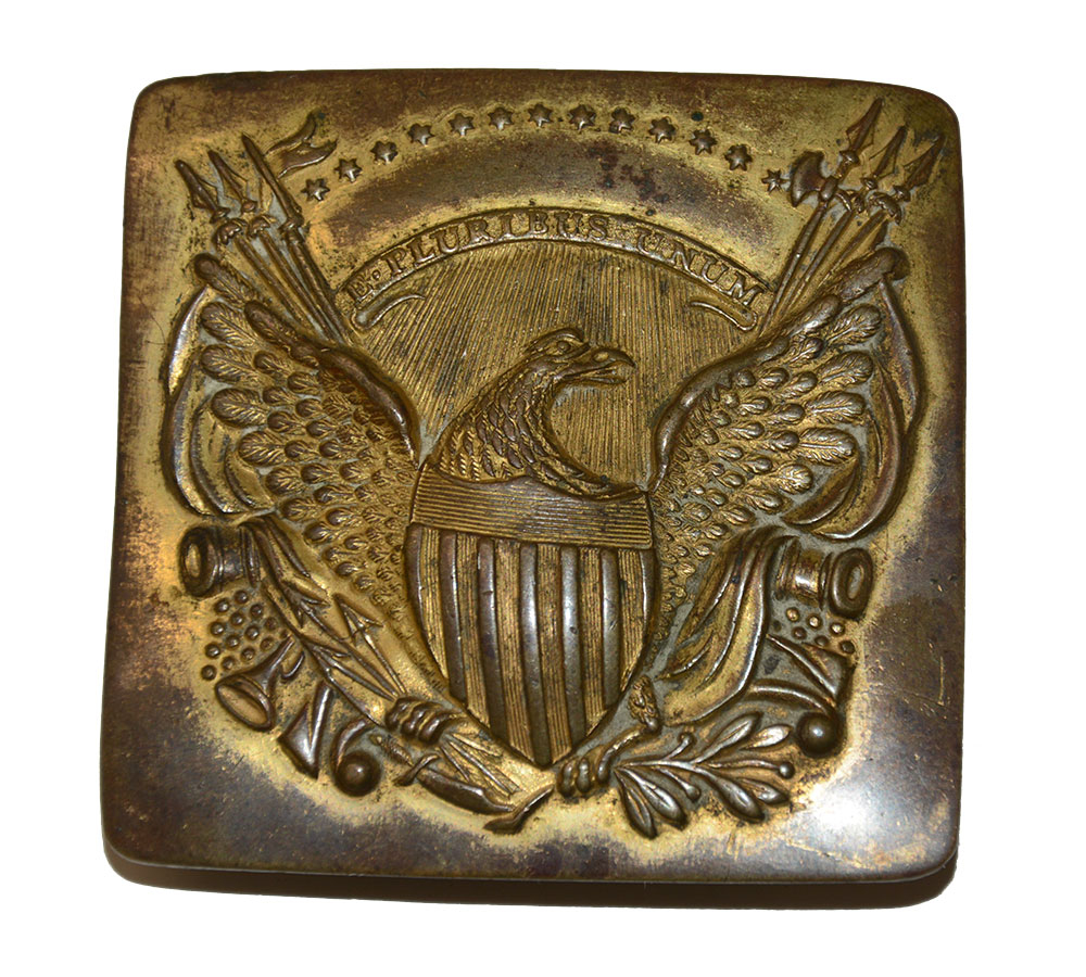 AMERICAN MILITIA BELT PLATE WITH UNUSUAL HOOK ATTACHMENT