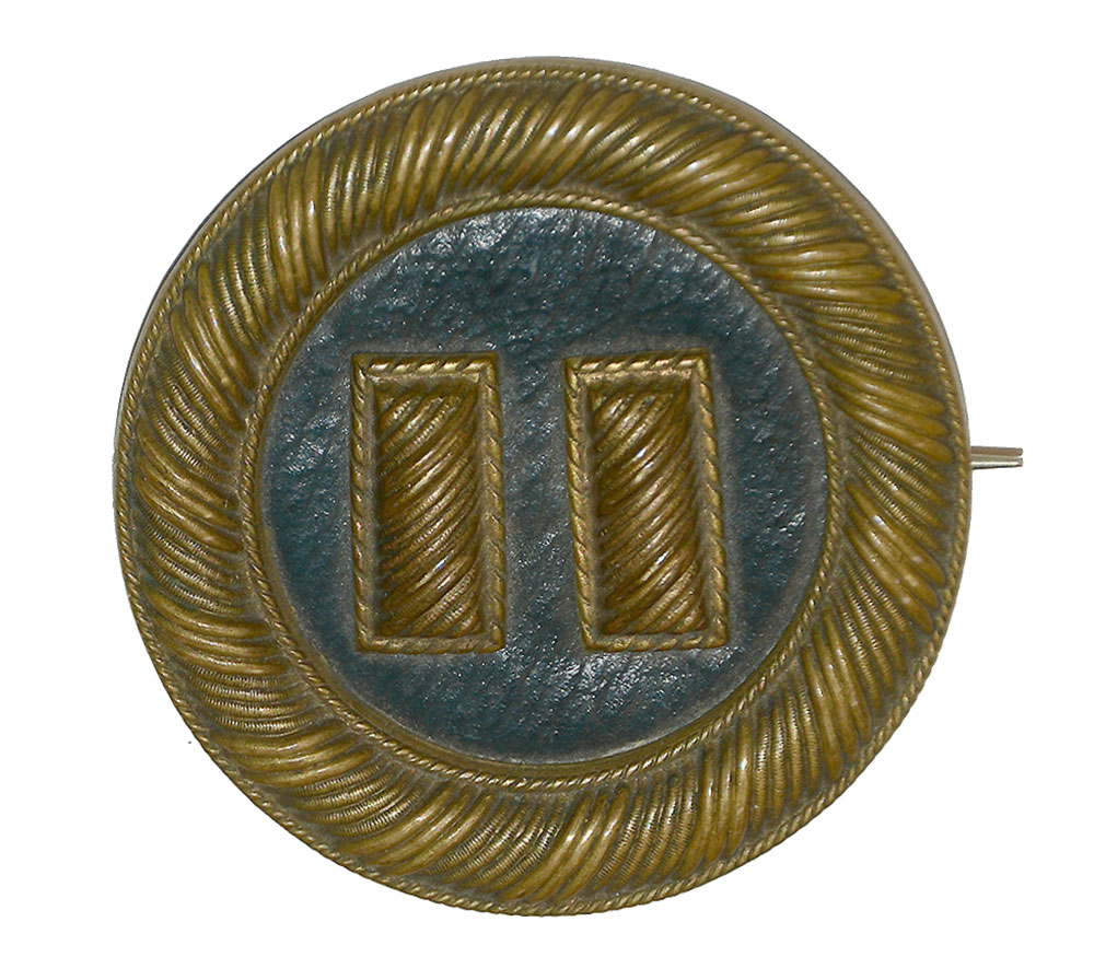 SCARCE SCHUYLER, HARTLEY AND GRAHAM INFANTRY CAPTAIN OVERCOAT CIRCLET/  SUBDUED RANK INSIGNIA 