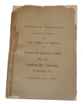 UCV STONEWALL JACKSON CAMP NO. 25 (STAUNTON, VA) – JULY, 1892 – MEMBER BYLAWS BOOKLET
