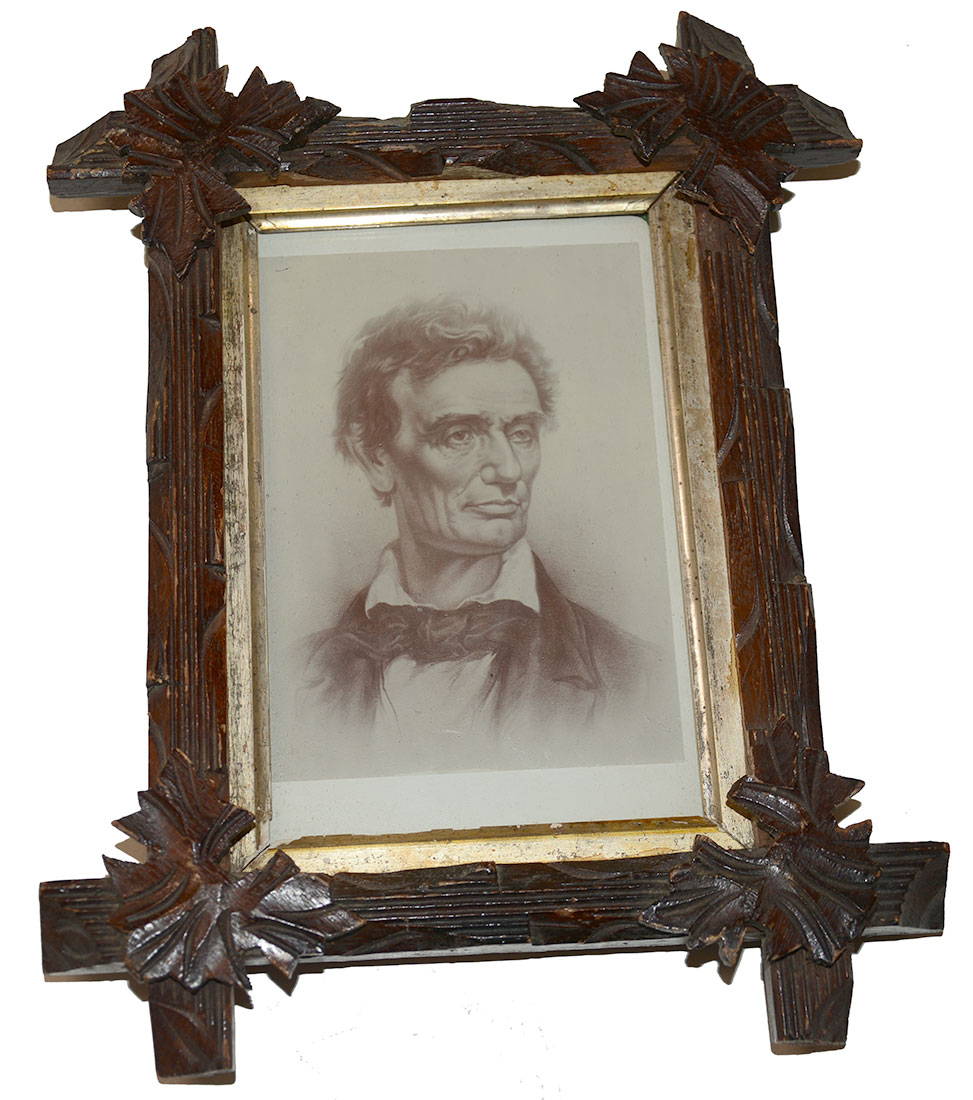 PRE-WAR CARD IMAGE OF LINCOLN IN PERIOD FRAME