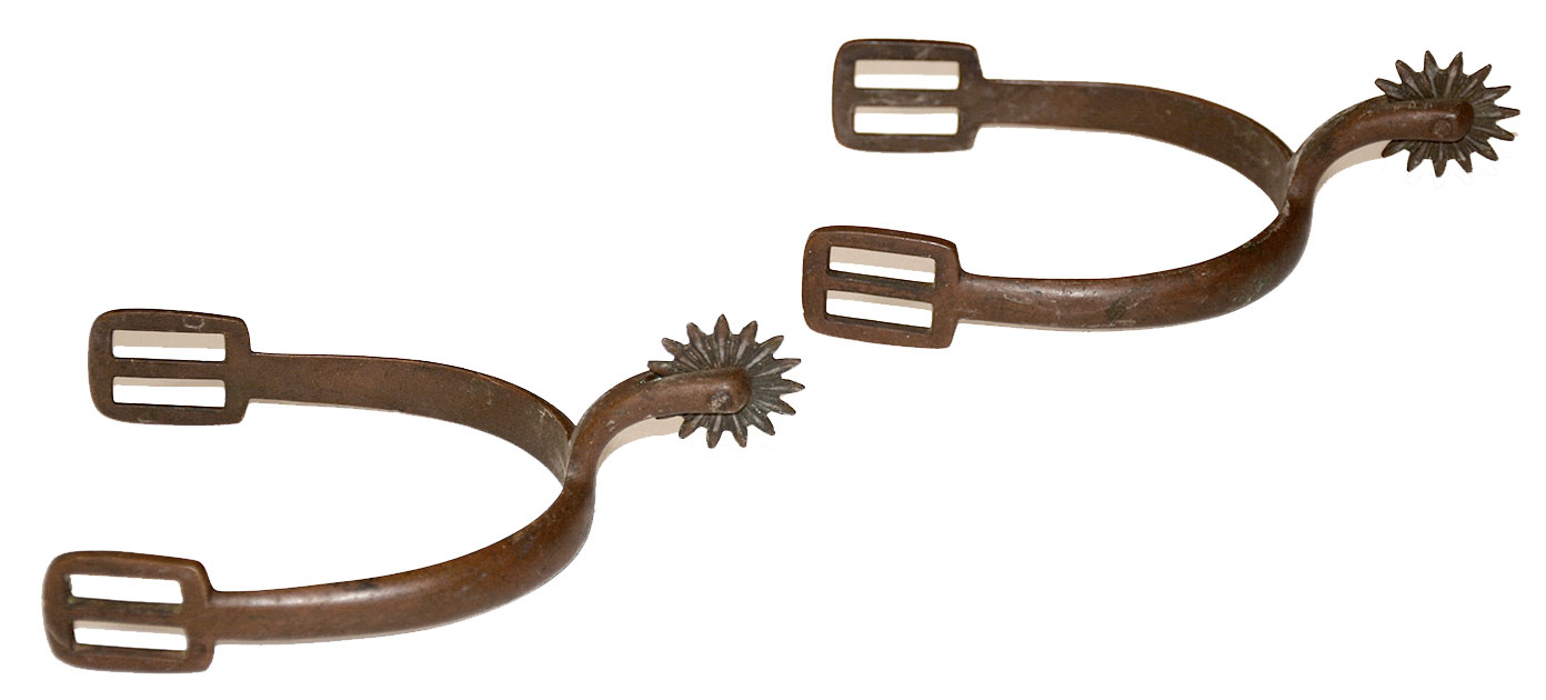 UNTOUCHED, NON-EXCAVATED OFFICER’S SPURS WITH STARBURST ROWELS