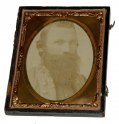 UNMOUNTED ALBUMEN PORTRAIT OF JEB STUART IN ¼ PLATE CASE HALF