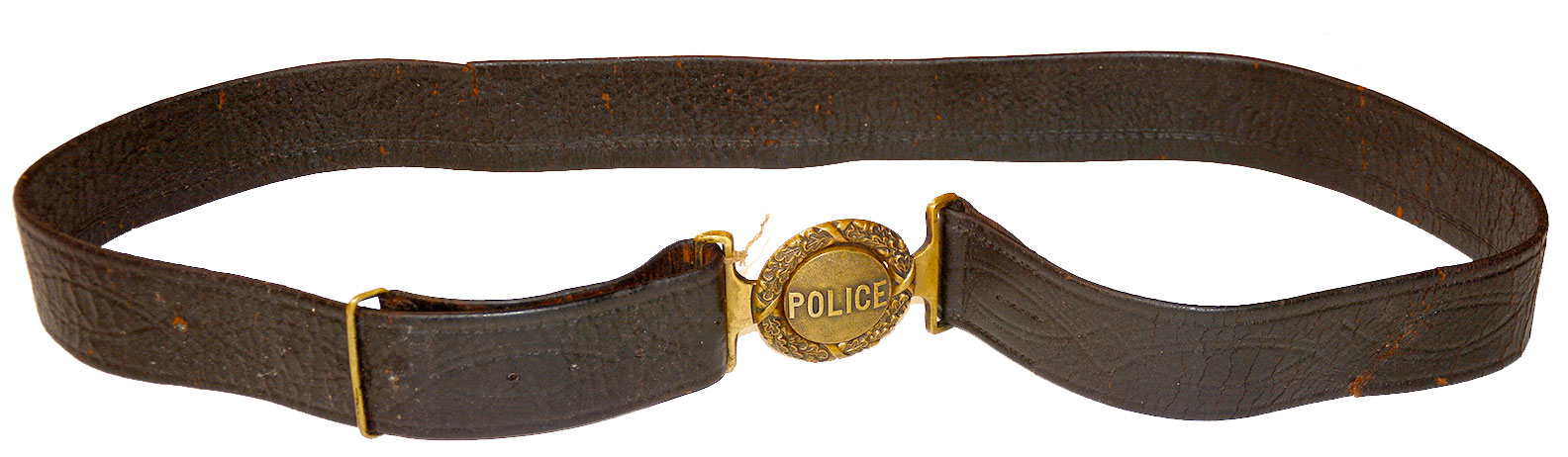 EARLY POLICE BELT AND TWO-PIECE BUCKLE