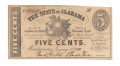 1863 ALABAMA 5-CENT TREASURY NOTE