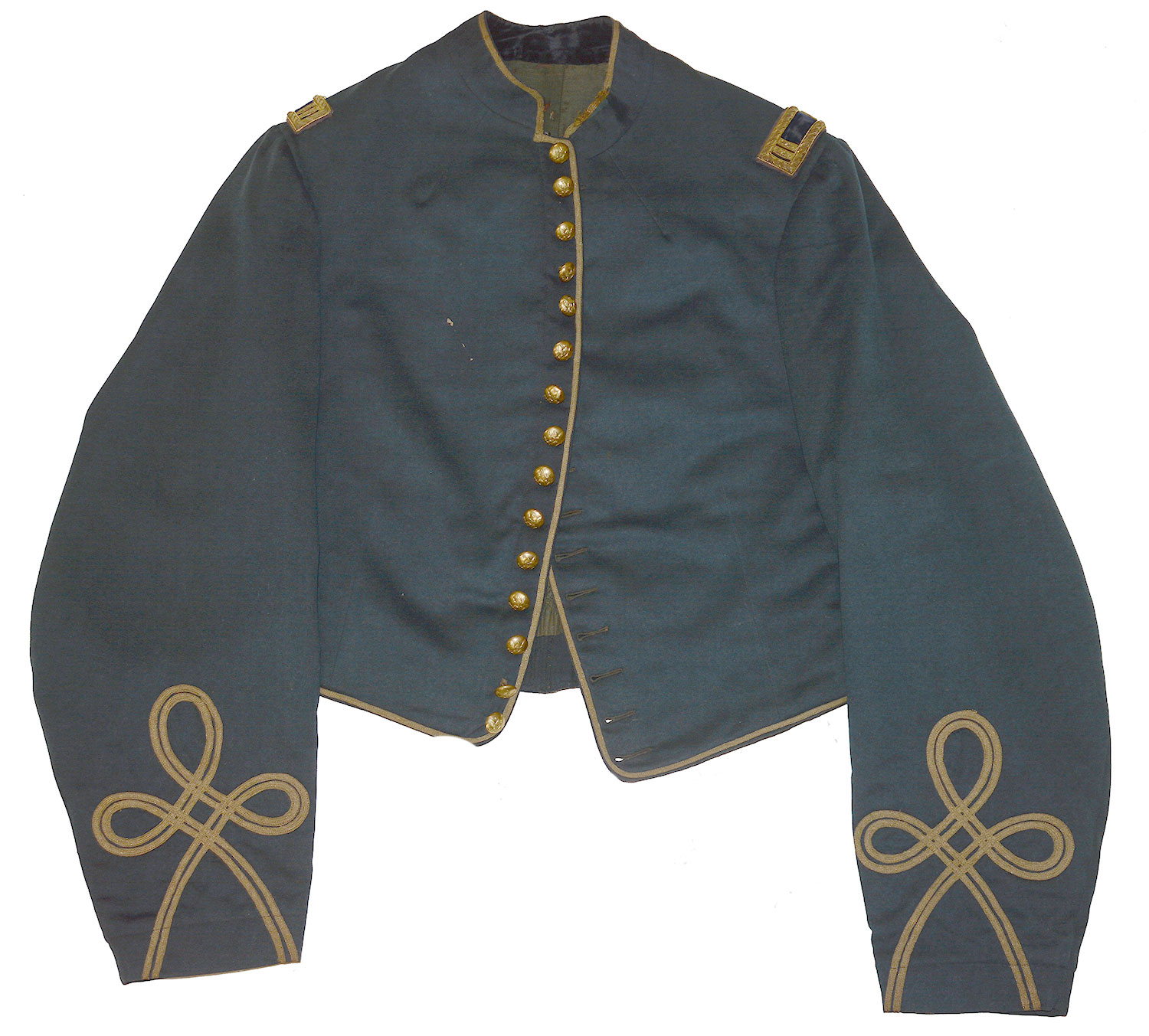 WORLD CLASS ZOUAVE OFFICER’S JACKET OF CAPT. THOMAS HICKEY – 164th NY, CORCORAN’S IRISH LEGION- MORTALLY WOUNDED AT COLD HARBOR – PHOTOGRAPHED IN THE FIELD WEARING THIS UNIFORM