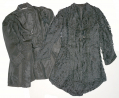 TWO BLACK SILK PALETOTS