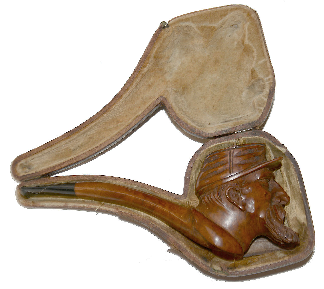 WONDERFUL ZOUAVE FIGUREHEAD CARVED PIPE, JOSIAH JONES, 6th MASS AND 6th N.H. 