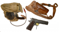 WW2 US AIRCORPS GROUP – M1911 PISTOL, SHOULDER HOLSTER, ANH-15 FLIGHT HELMET – WITH RESEARCHABLE INFORMATION