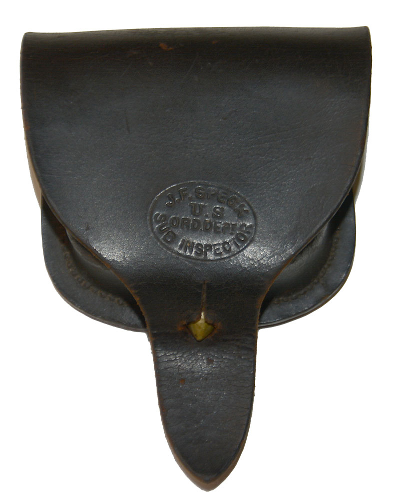MINTY AND COMPLETE INSPECTOR-MARKED CIVIL WAR PERCUSSION CAP POUCH