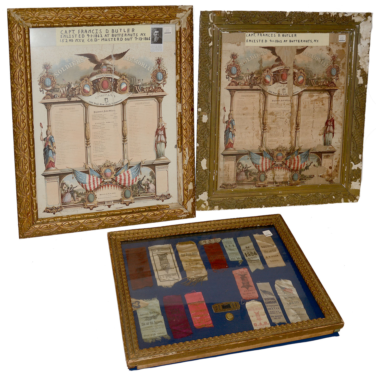 VETERAN’S GROUPING OF CAPTAIN FRANCIS BUTLER, 152nd NEW YORK