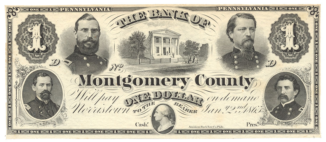 BANK OF MONTGOMERY COUNTY, PA. $1 NOTE