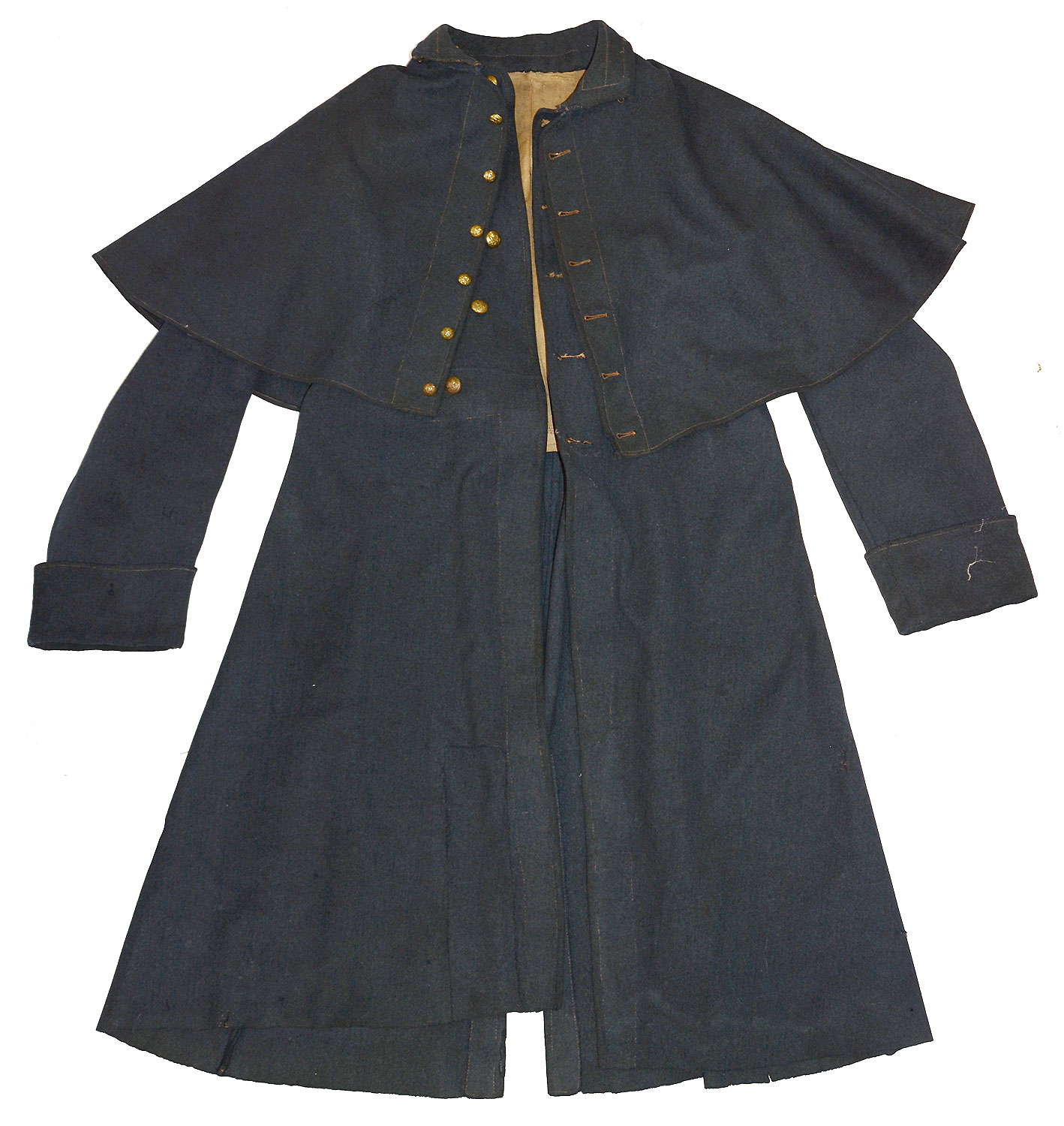 VERY SCARCE EARLY-WAR UNION INFANTRY GREATCOAT WITH STENCILED SOLDIER’S INITIALS