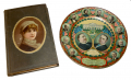 WILLIAM TAFT TIN PRESIDENTIAL CAMPAIGN PLATE WITH PERIOD SCRAP BOOK