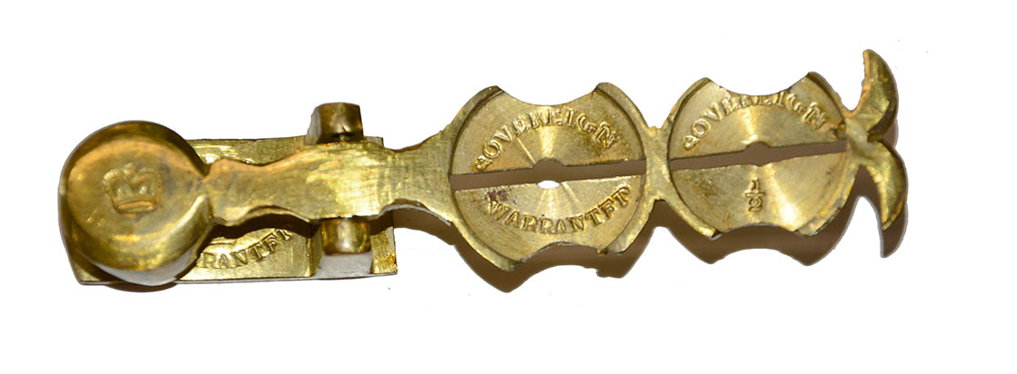 BRASS ENGLISH SOVEREIGN SCALE