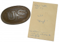 CARTRIDGE BOX PLATE FROM CEDAR MOUNTAIN RECOVERED BY SYD KERKSIS OCTOBER 1957
