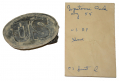 OVAL PUPPY-PAW US BELT PLATE WITH LEATHER RECOVERED IN 1955 BY SYD KERKSIS AT TOTOPOTOMOY CREEK AUGUST 1958
