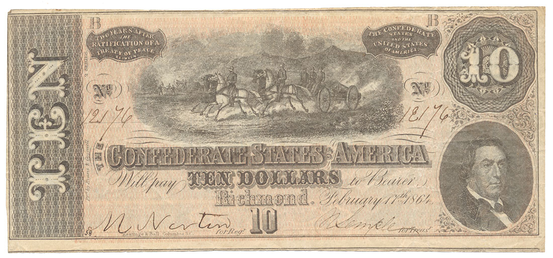 CONFEDERATE $10 BILL