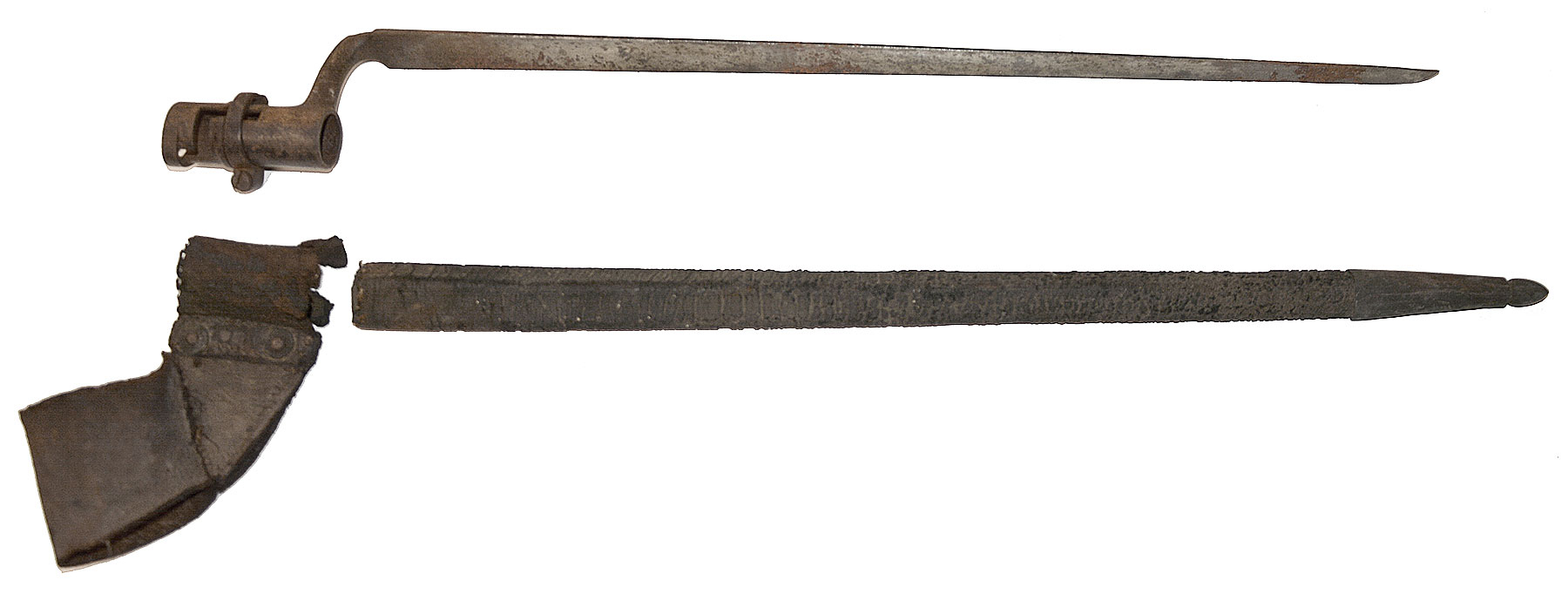 MODEL 1835/1842 SOCKET BAYONET AND P1859 SCABBARD – FROM YORK SPRINGS GAR POST #551