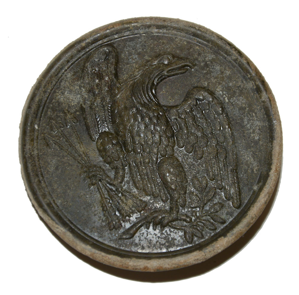 RELIC, US PATTERN 1826 EAGLE BREAST PLATE MARKED W.H. SMITH, BROOKLYN -- CHANCELLORSVILLE