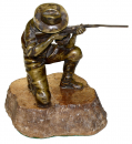 SCULPTURE OF A U.S. SPANISH-AMERICAN INFANTRYMAN, CA. 1900, BY CARL KAUBA