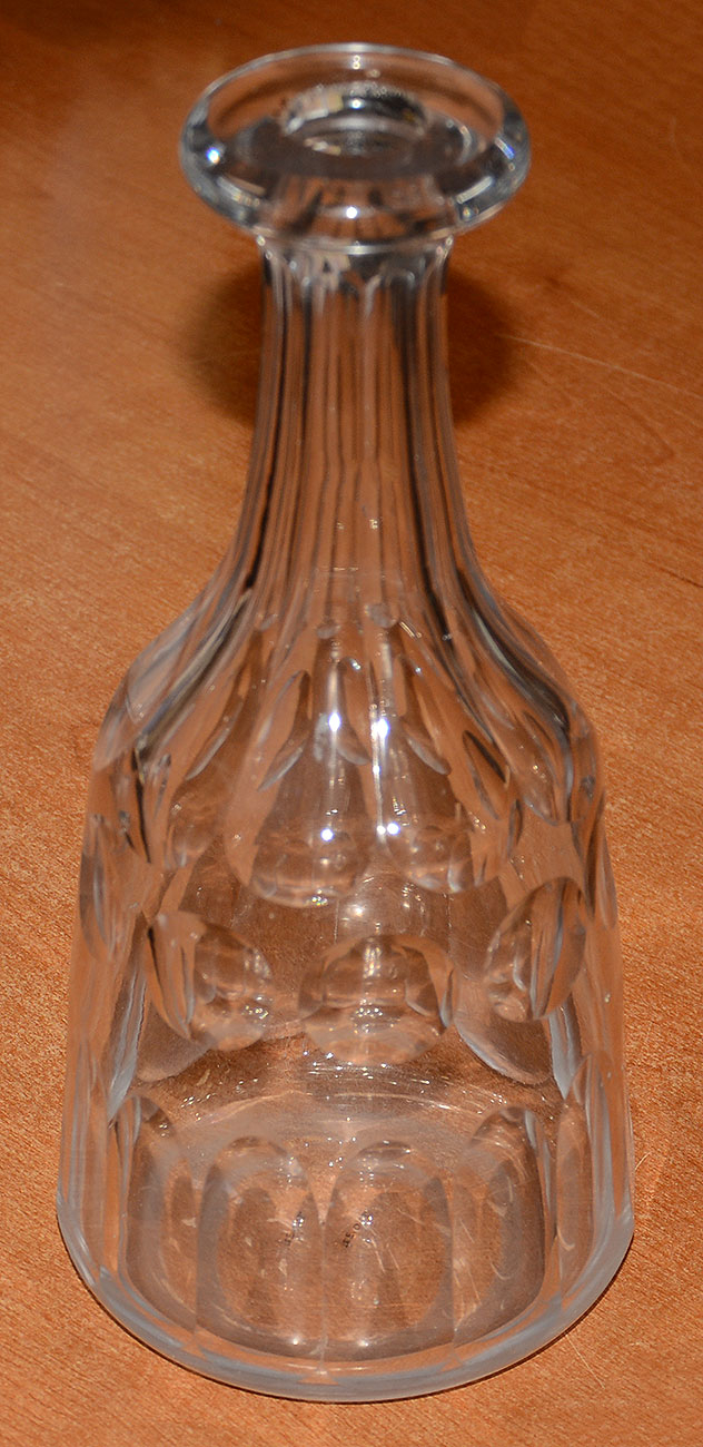 CUT GLASS AMERICAN BAR BOTTLE, C1850-1870