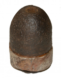FIRED CONFEDERATE 3.3 INCH ARCHER SHELL WITH TIE RING BASE – MINE RUN, VA