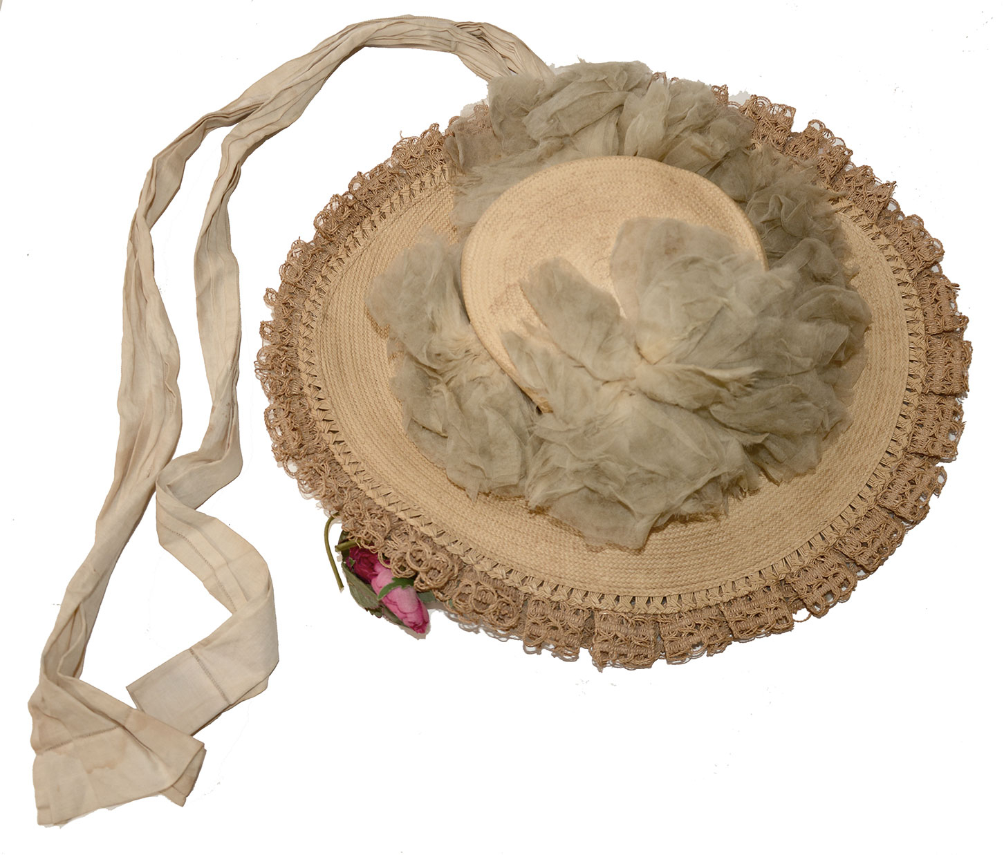 CIRCA 1855-1865 STRAW HAT 