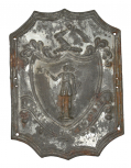 RARE TINNED-IRON MASSACHUSETTS MILITIA CAP PLATE 1825-1840