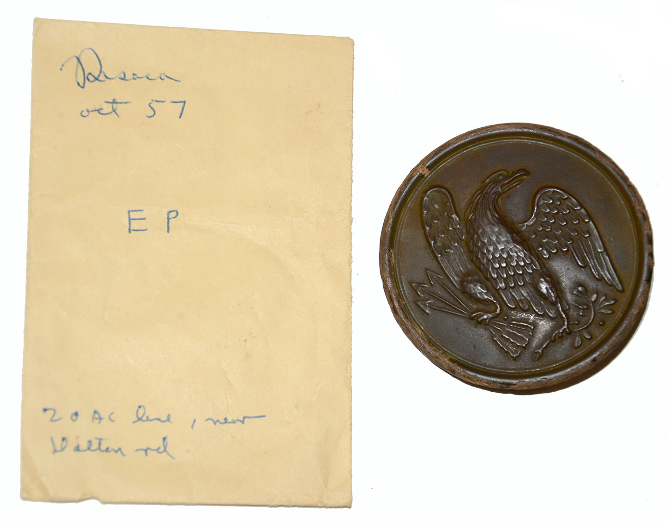 US CARTRIDGE BOX BELT PLATE FROM RESACA, EX-SYD KERKSIS