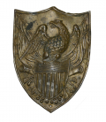 SHIELD SHAPED US VOLUNTEER MILITIA CAP PLATE CA. 1820-1835