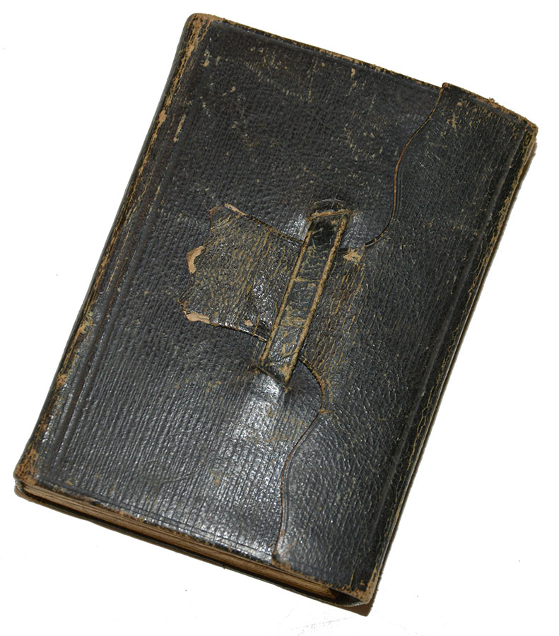 ID’D NEW TESTAMENT – PRIVATE GEORGE BELL, 3rd NJ and 23rd PA – WITH INSCRIPTION AND LOCK OF HAIR