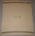 STENCIL ID’D CIVIL WAR ISSUE BLANKET WITH CORPS BADGES 