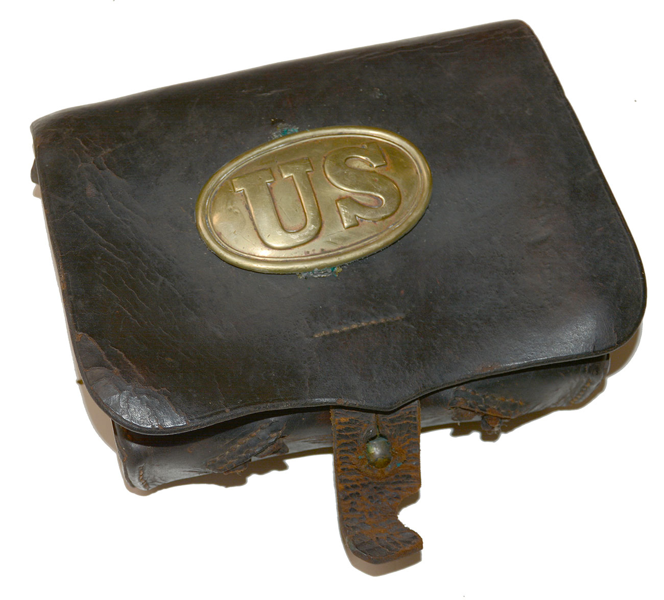 US PATTERN 1857 CARTRIDGE BOX WITH PLATE