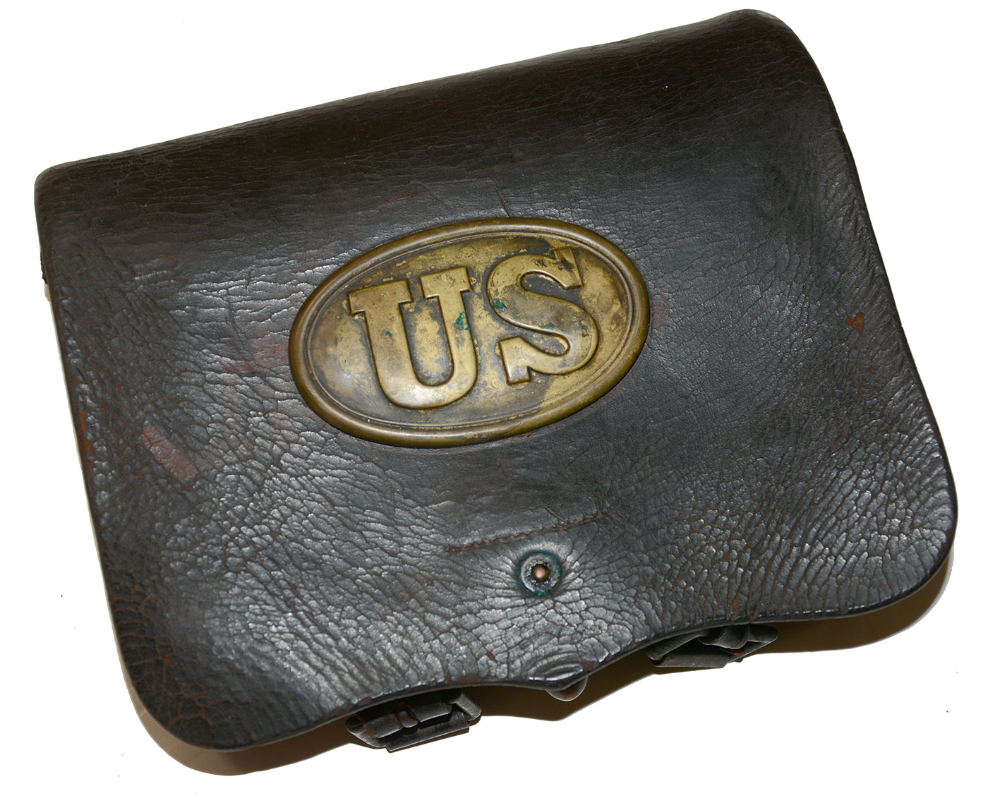 PATTERN 1864 US CARTRIDGE BOX WITH REPRODUCTION PLATE